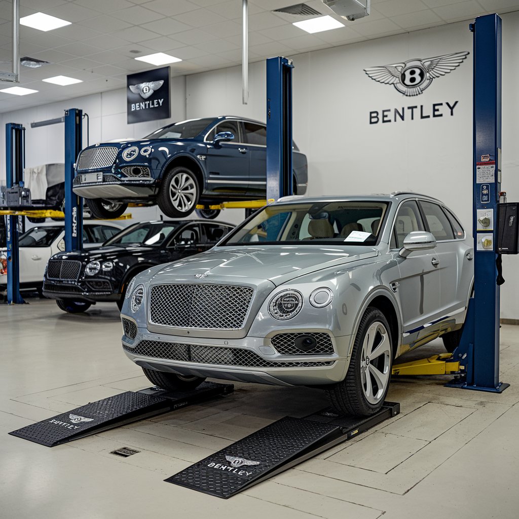 Bentley being serviced.