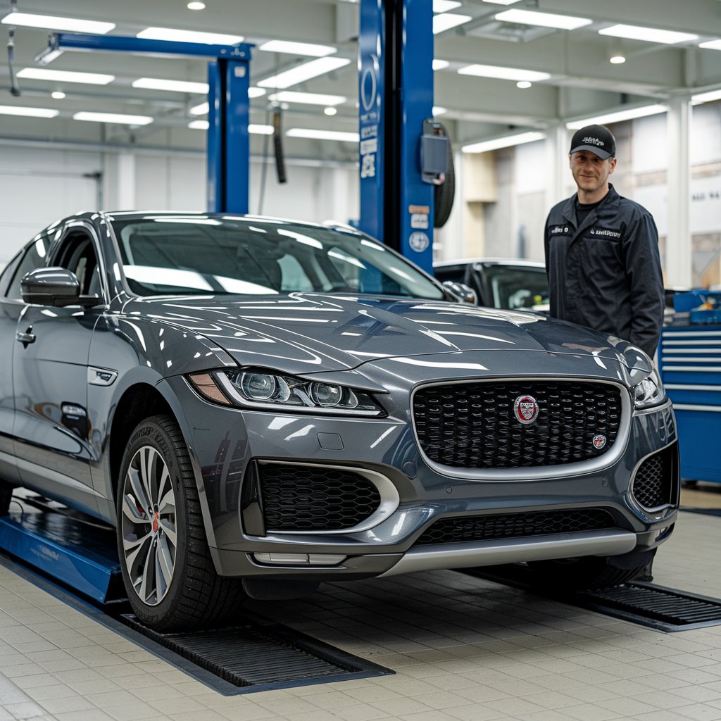 jaguar in a service center.